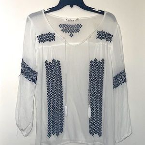 Embroidered Peasant top